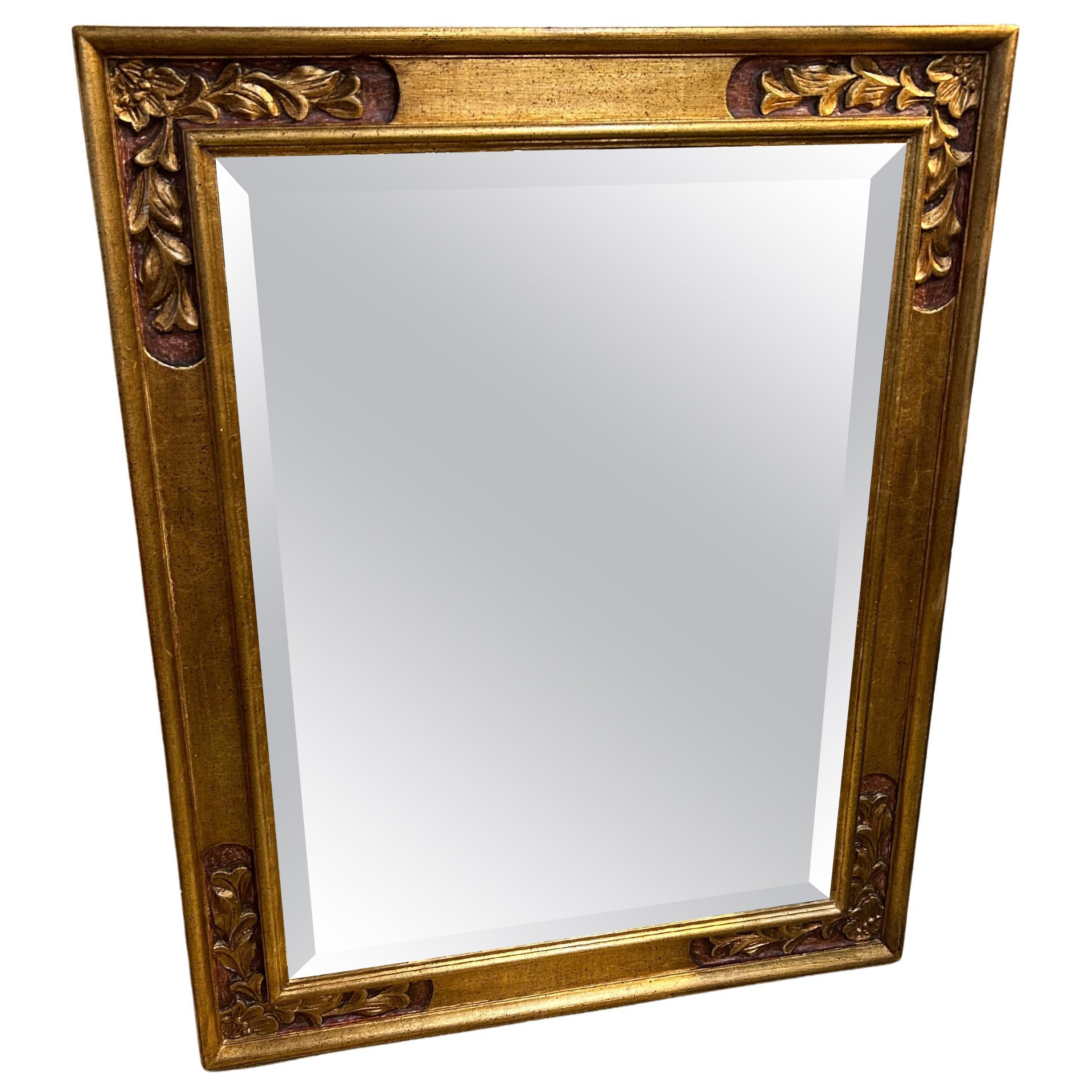 Beautiful Italian Tuscan Rectangular Vintage Mirror with Aged Patina
