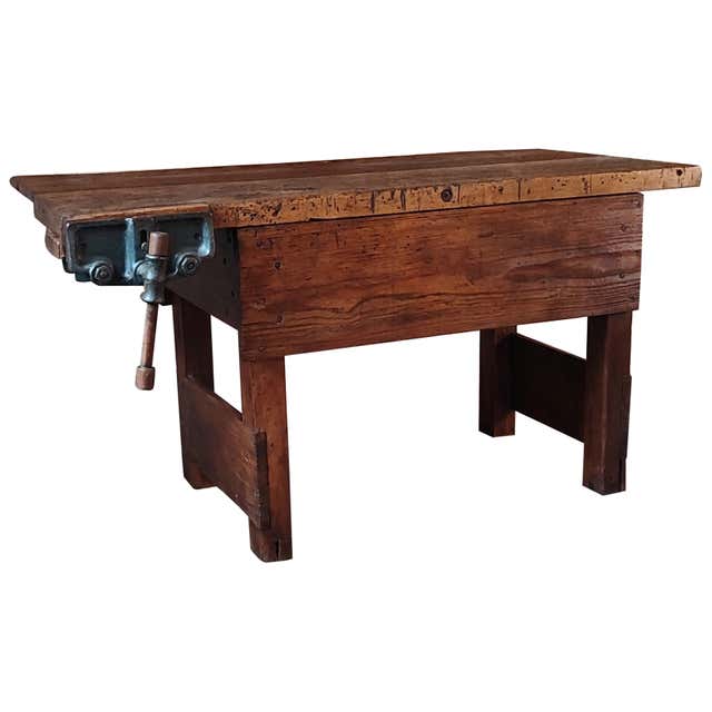 Early American Farm Workbench For Sale at 1stDibs | liz plank height ...