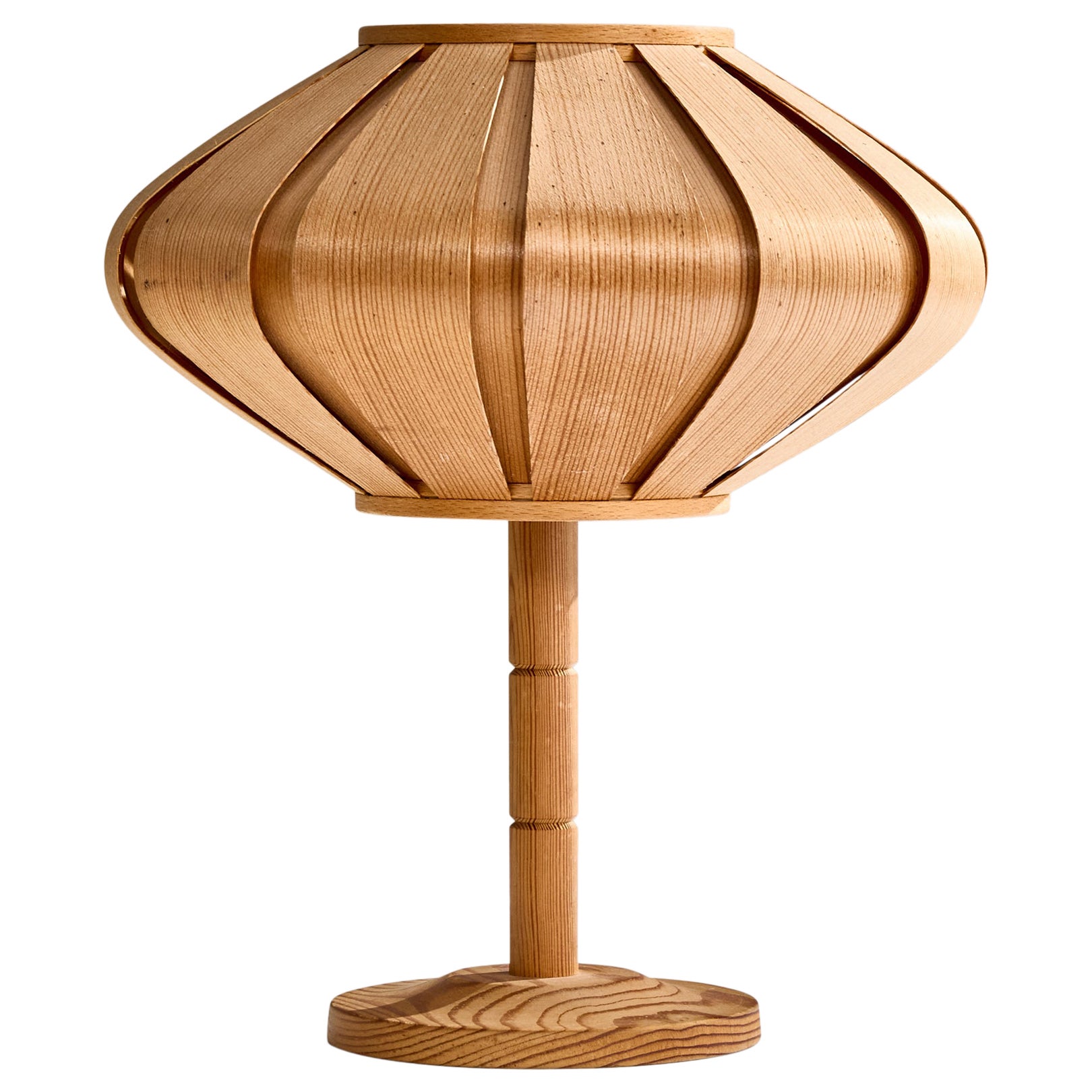 Swedish Designer, Table Lamp, Pine, Sweden, 1970s
