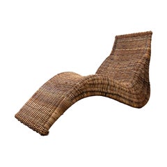 Vintage “Karlskrona” Wicker Lounge Chair by Carl Öjerstam