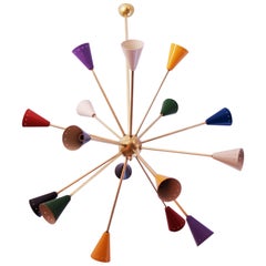 Colorful Sputnik Chandelier in the Style of Stilnovo