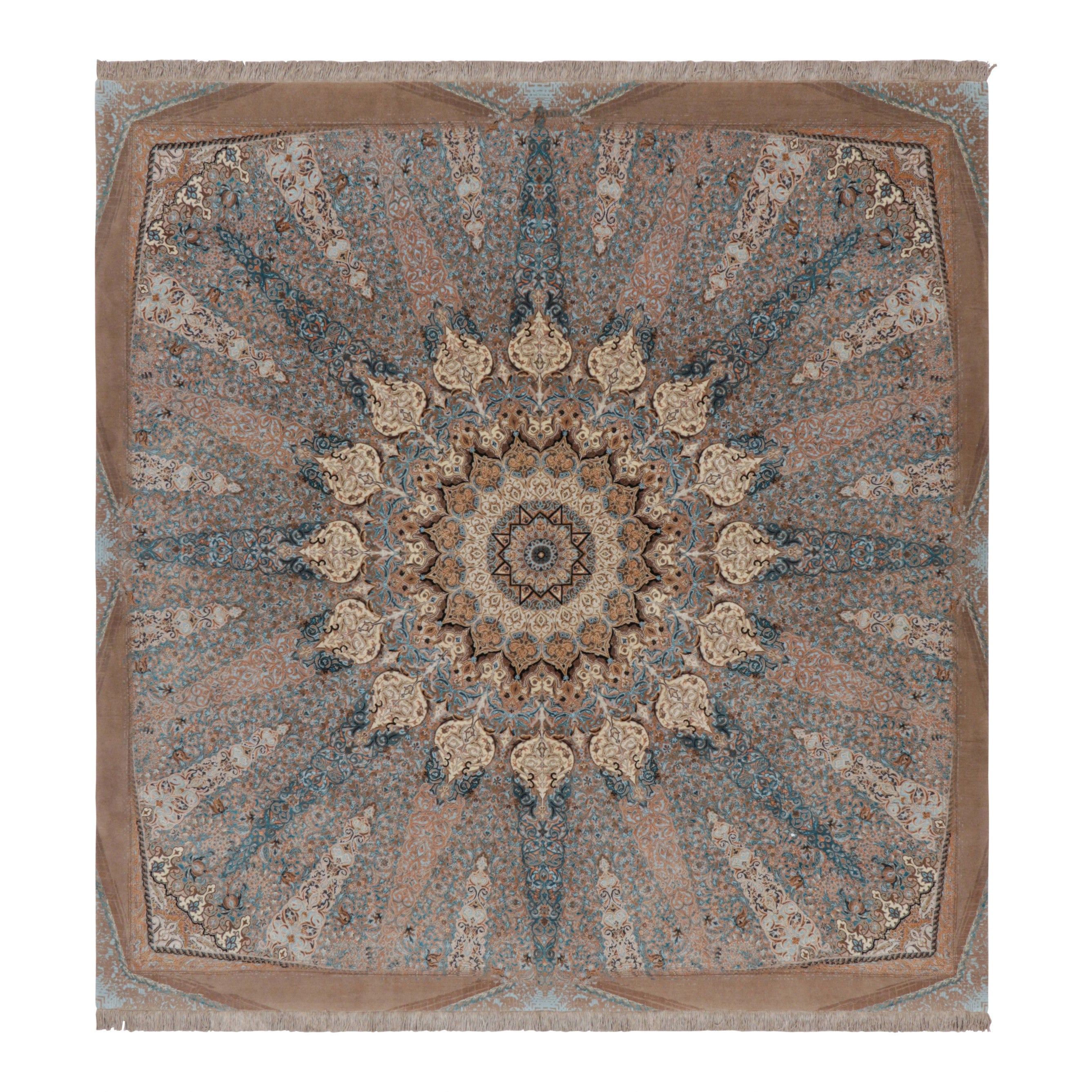 Rug & Kilim’s Modern Classics Square Rug, Intricate Floral Medallion “Shadzi”