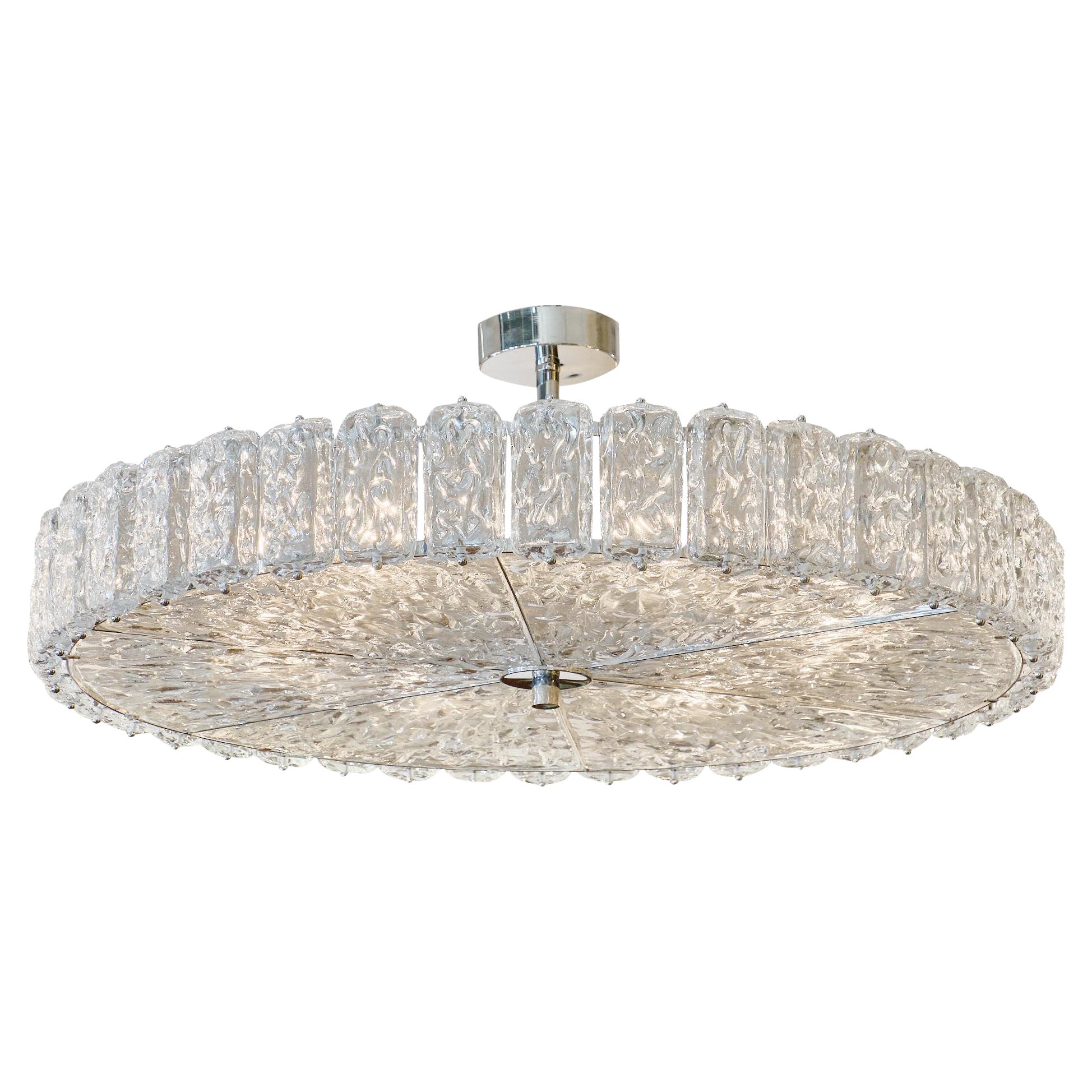 Lampadario "Piastre" in vetro di Murano