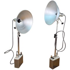 Paire de lampadaires vintage Industrial Photogenic Machine Company Studio Lights