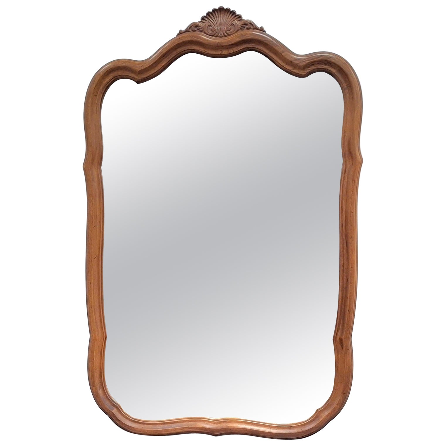 Mid Centuy Thomasville Provincial "Stroupe" Fruitwood Wall Mirror, Circa 1969