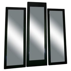 Antique Early 20th Century Black Department Store Trifold Mirror