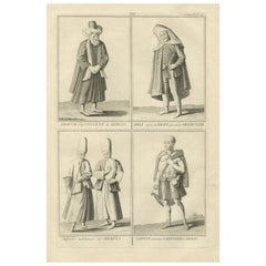 Costumi dervisci e soldati ottomani del XVIII secolo, incisi nel 1734