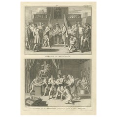 Rituales matrimoniales e infantiles entre los mexicanos, grabado de 1734