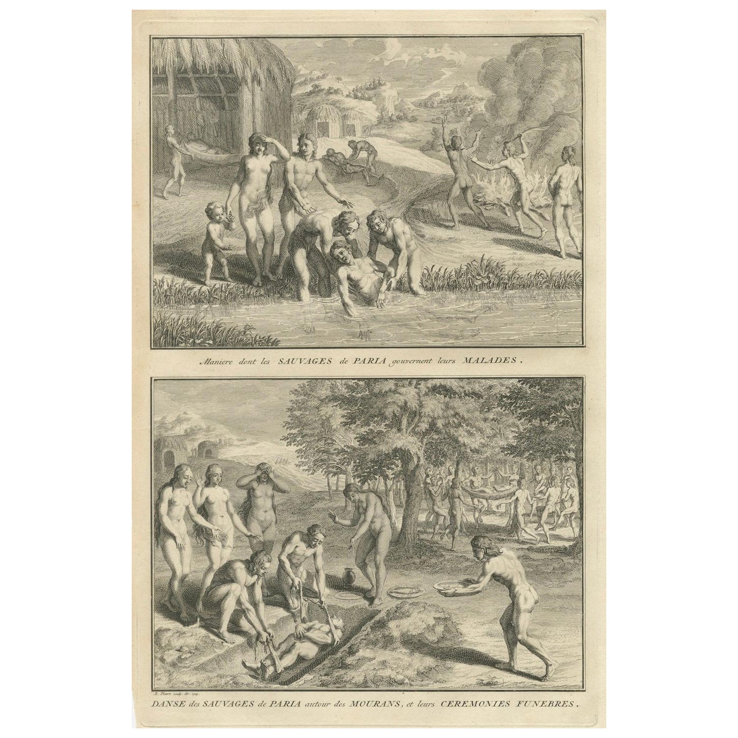 Rituals de guérison et funéraires des Natifs de Paria, imaginés en 1734