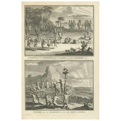 Sun Worship Rituals of the Floridians Depicted in Sacrificial Ceremonies, 1734