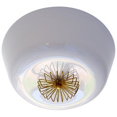 Paavo Tynell flushmounted lamp, opal and Glass for TAITO circa 1940.