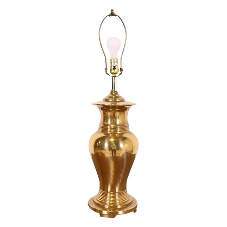 Tiffany & Co. Style Mid-Century Hollywood Regency Large Brass Table Lamp