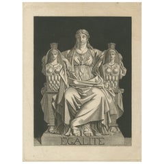 Incisione allegorica di Égalité dell'epoca della Rivoluzione francese, circa 1795