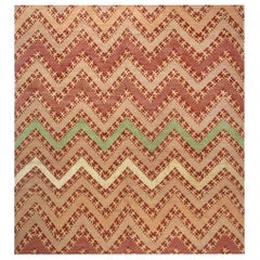 Alfombra moderna de diseño geométrico tribal de seda y lana de Doris Leslie Blau