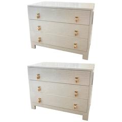 Pair of Three-Drawer End Chests