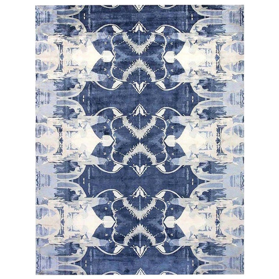 Contemporary Blucie Design Handmade Silk Rug by Doris Leslie Blau