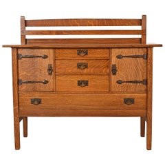 Gustav Stickley Antique Mission Oak Arts & Crafts Strap Hinge Sideboard