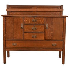 L. & J. G. Stickley Antique Mission Oak Arts & Crafts Sideboard, Refinished