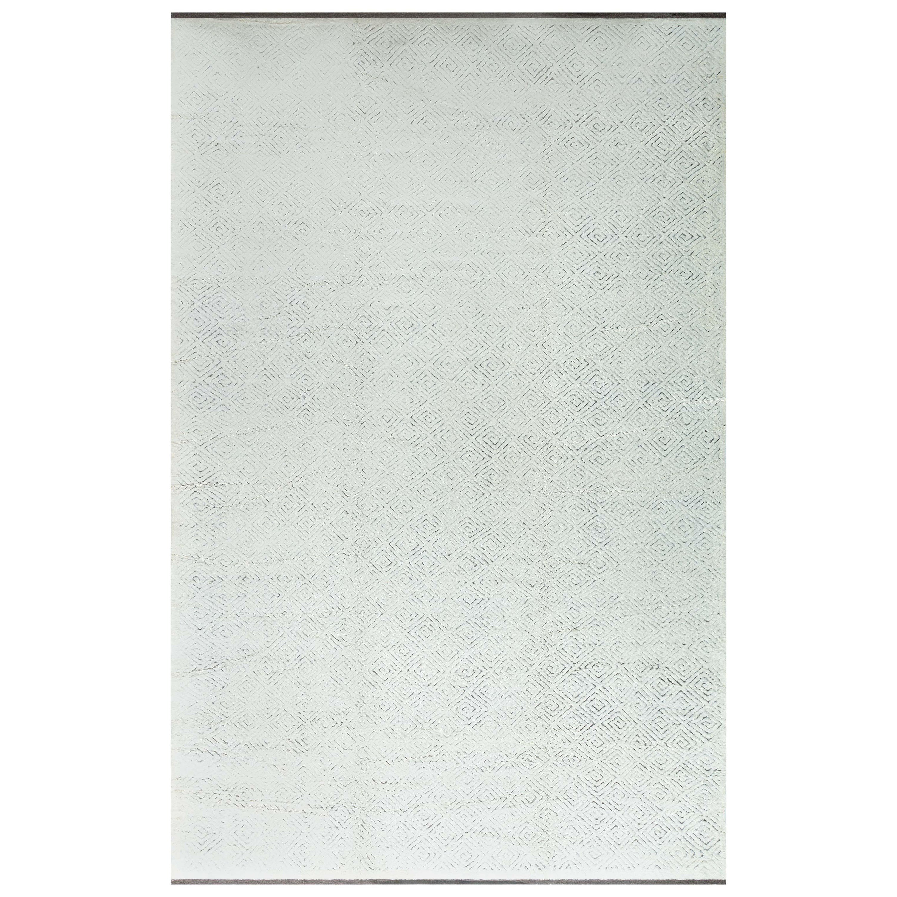 Alfombra de lana enrejada alta-baja extragrande de Doris Leslie Blau