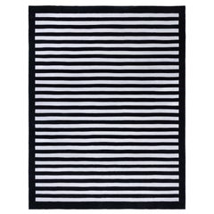 Contemporary Classic Striped Black and White Rug by Doris Leslie Blau