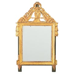 French 18th Century Louis XVI Gilt & Painted Mirror