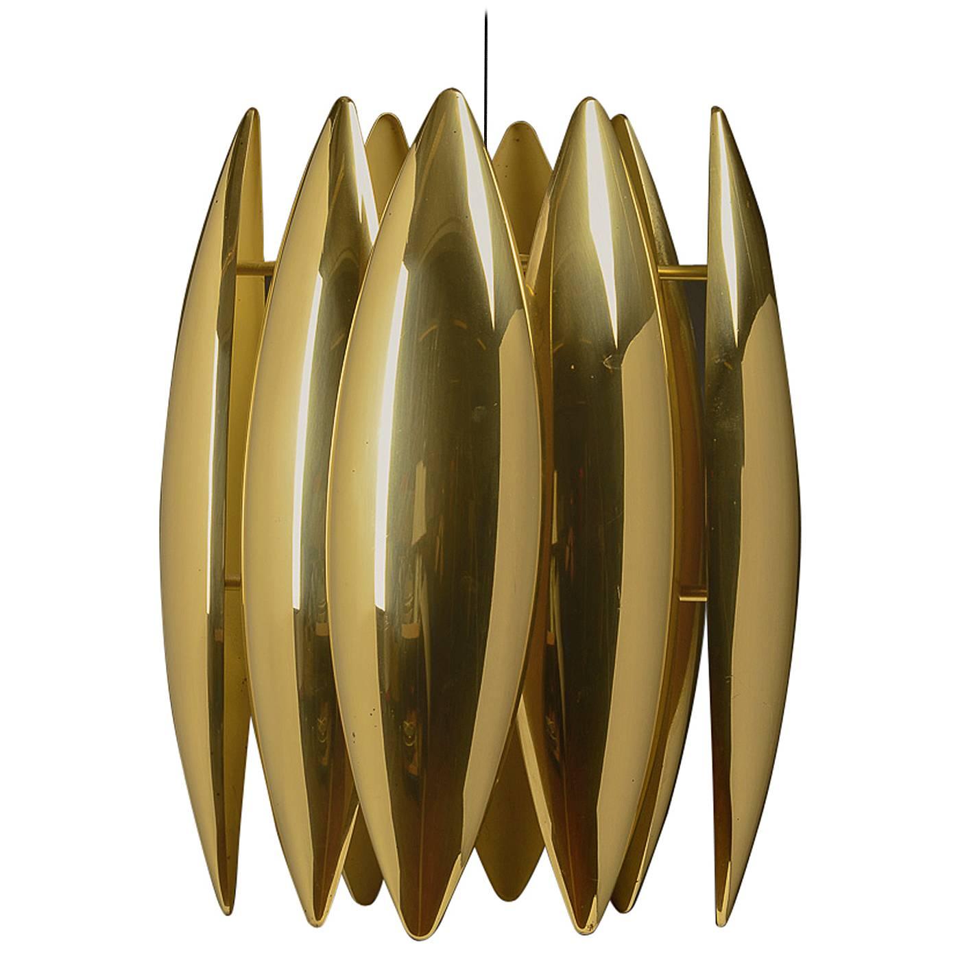 Brass Kastor Jo Hammerborg Pendant for Fog and Mørup, 1970