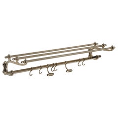 Small French Chrome Wall-Mounted Coat Rack, 1970s