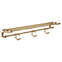 Grande appendiabiti da parete in ottone francese, anni '70