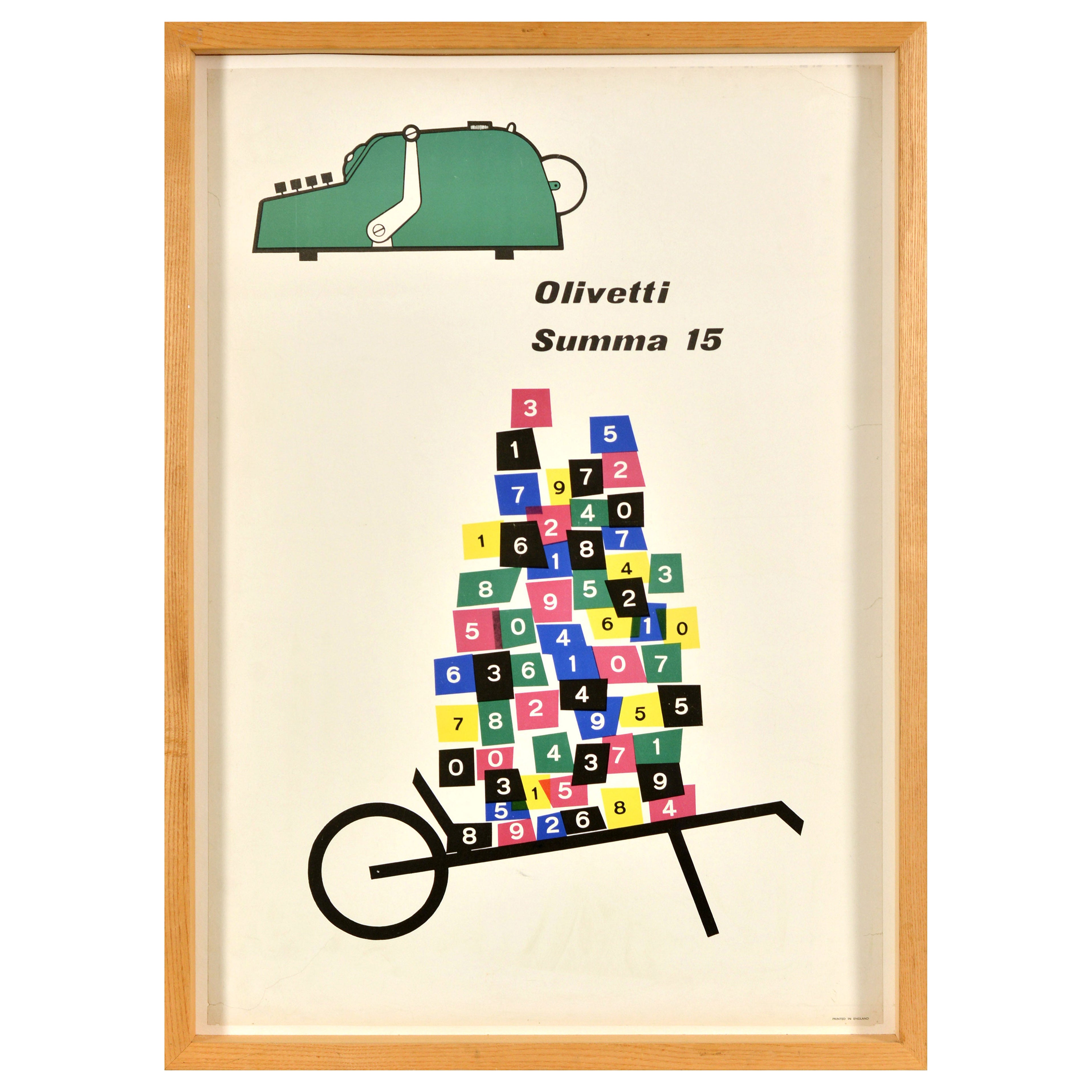 Original Vintage Advertising Poster Olivetti Summa 15 Adding Machine G Pintori