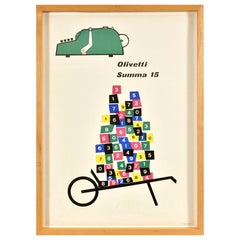 Original Vintage Advertising Poster Olivetti Summa 15 Adding Machine G Pintori