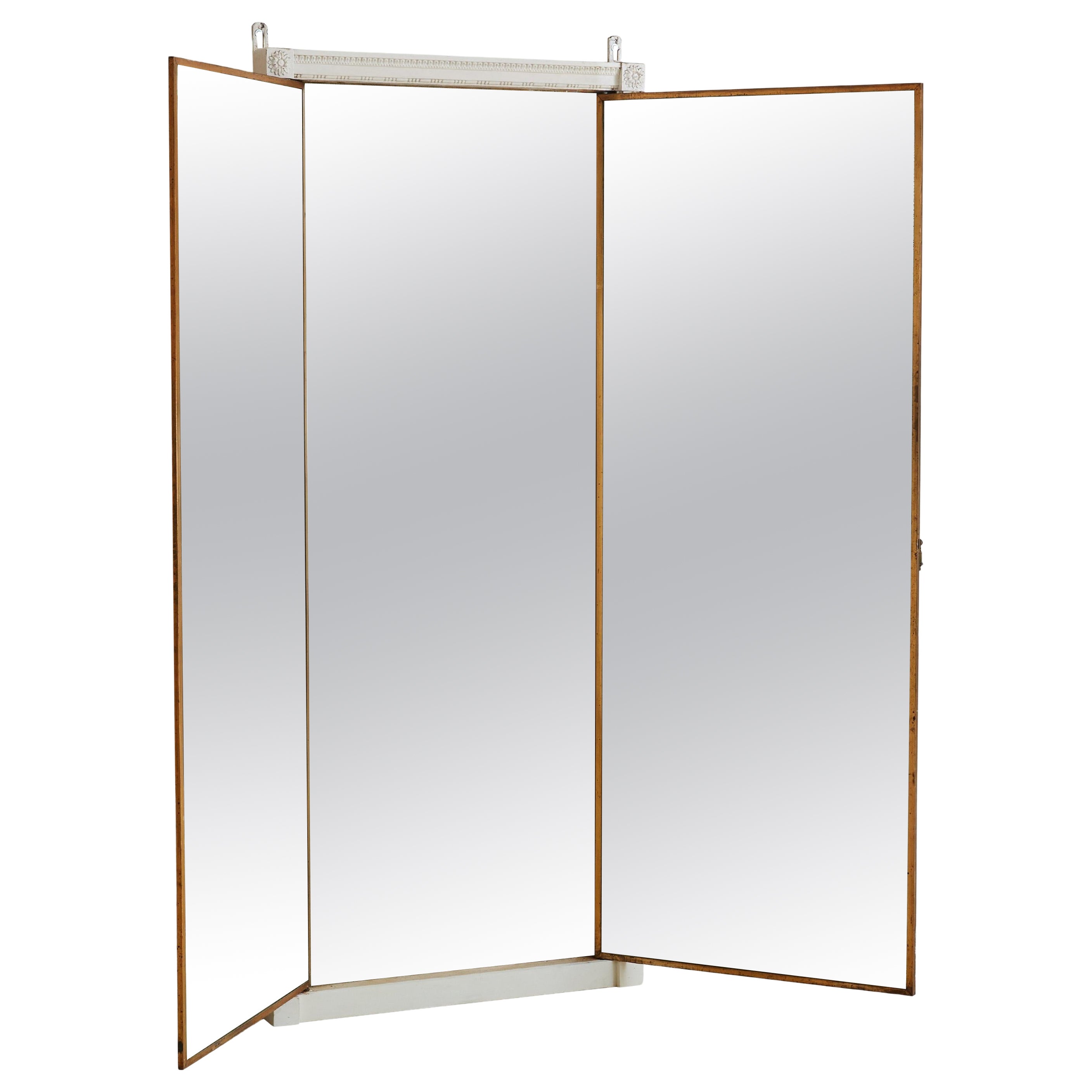 French Art Deco Triptych Mirror by Brot Paris, 1940s