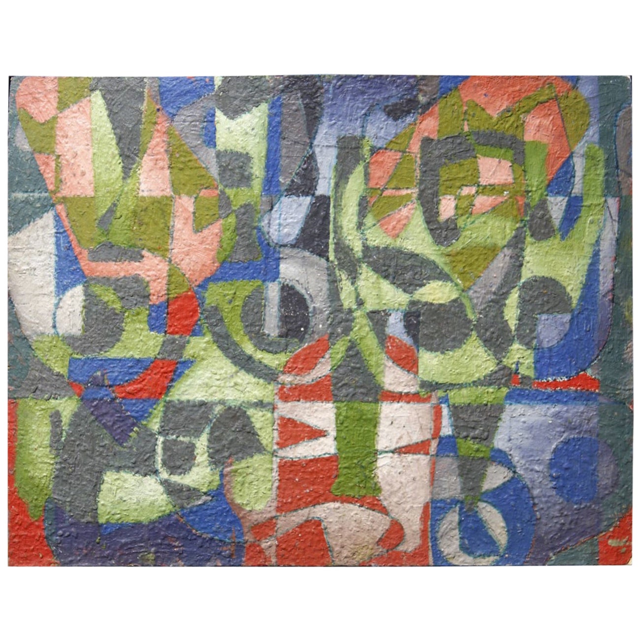 Jean Besnard (1922-2007) Oil on panel Geometric abstraction Op Art 1980s