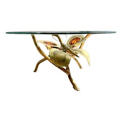 Jacques Duval Brasseur Beleuchteter Goldschmetterling Couchtisch