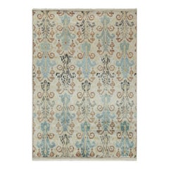 Rug & Kilim’s Classic Ikats Style Rug with Blue, Beige, Brown, Black Patterns