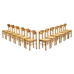 Set of Twelve Dining Chairs in Solid Pine