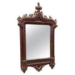 Monumental 19th Century Gothic Revival Mirror with Exquisite Hand-Carved Details