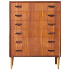 Mid-Century Danish Highboy Dresser by P. Westergaard Møbelfabrik