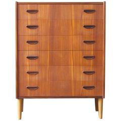 Mid-Century Danish Highboy Dresser by P. Westergaard Møbelfabrik