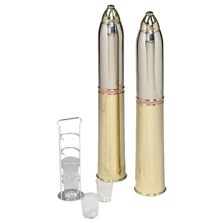'Artillery Shell' Cocktail Shaker Sets by Gorham, USA For Sale