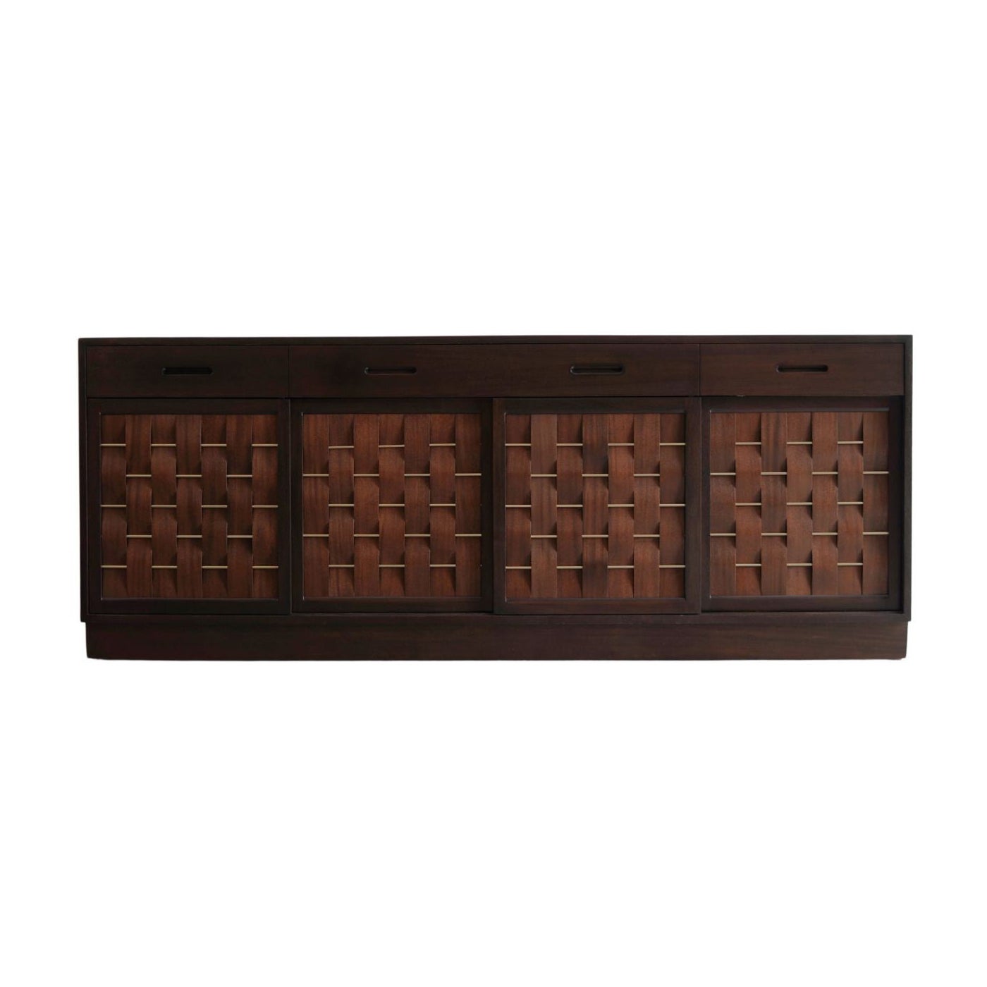 Credenza Basket Weave di Edward Wormley in mogano, C.C. 1960