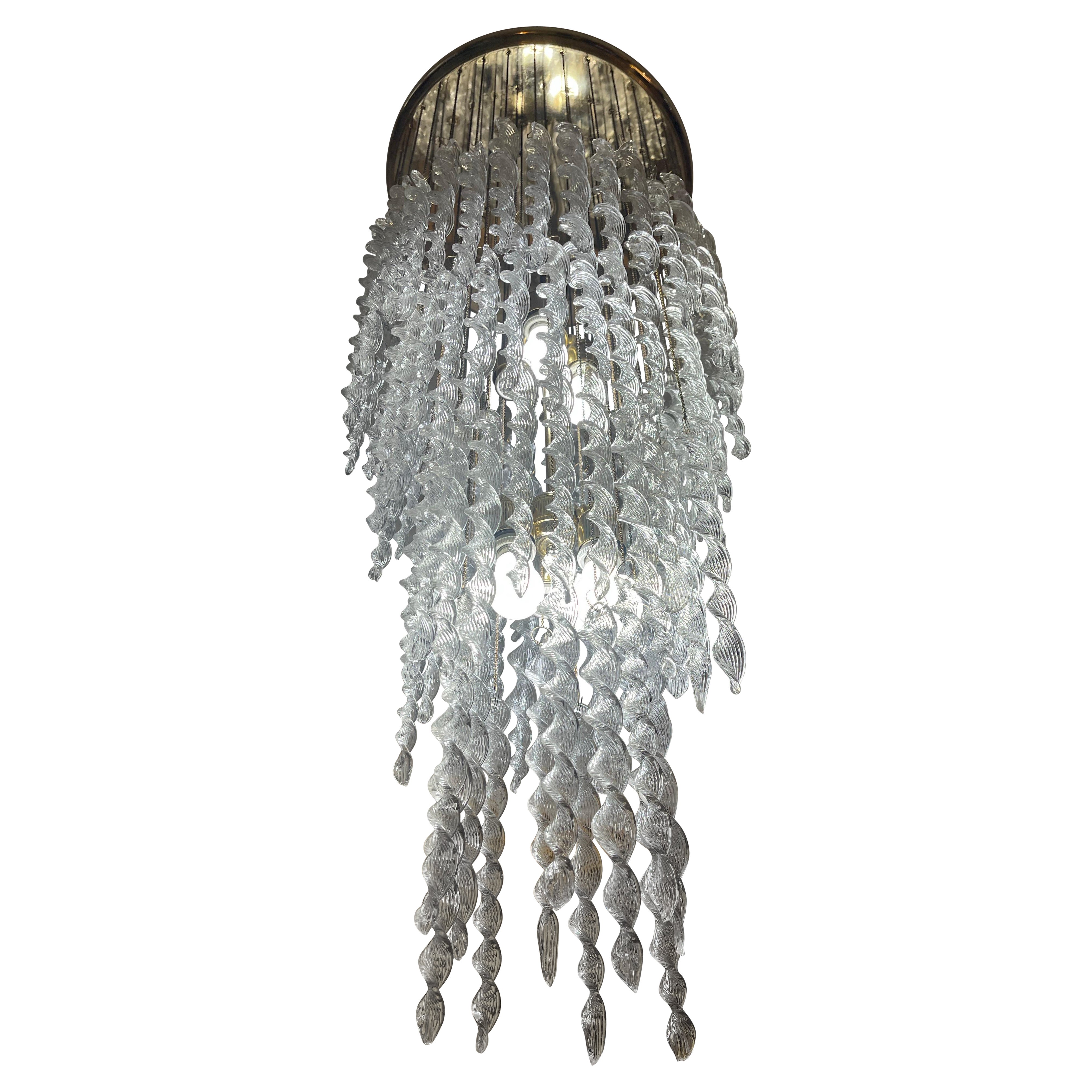 Venini Cascade Pendant Elips Glass Murano, italie 1970