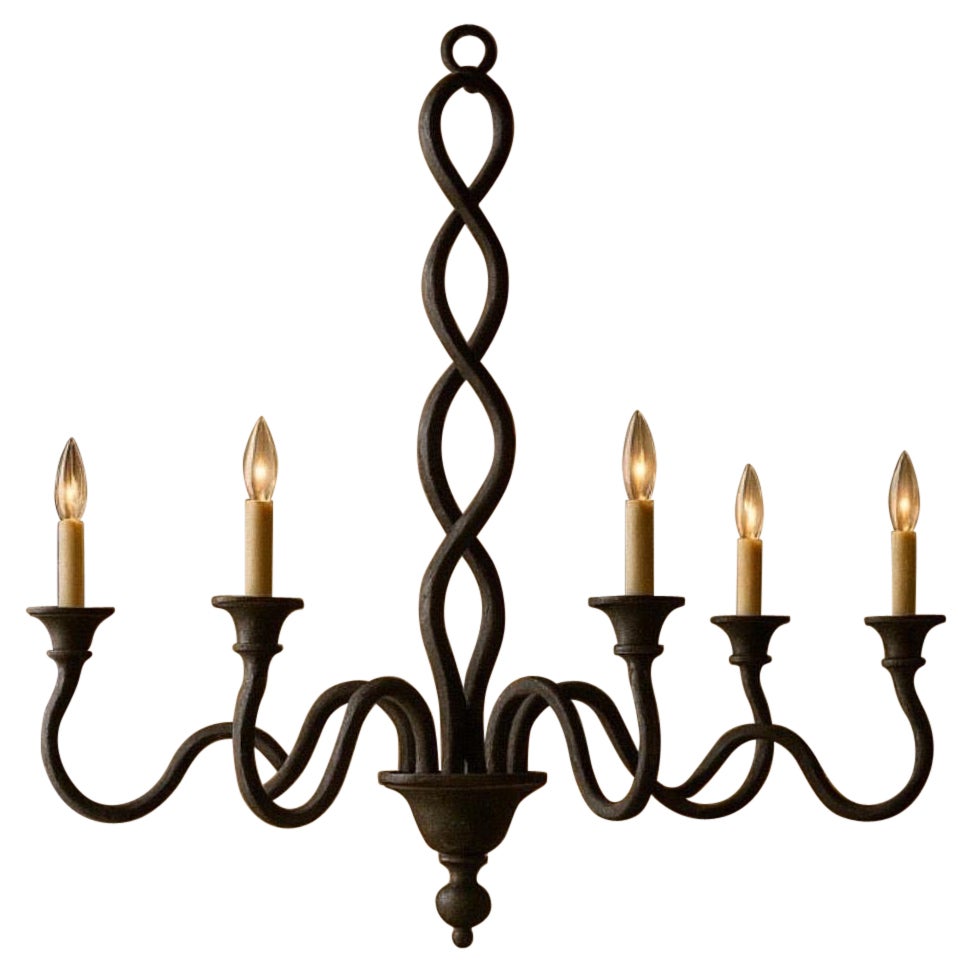 Wrought Iron Benedict Scroll Chandelier by Melissa Levinson for Miamar Home