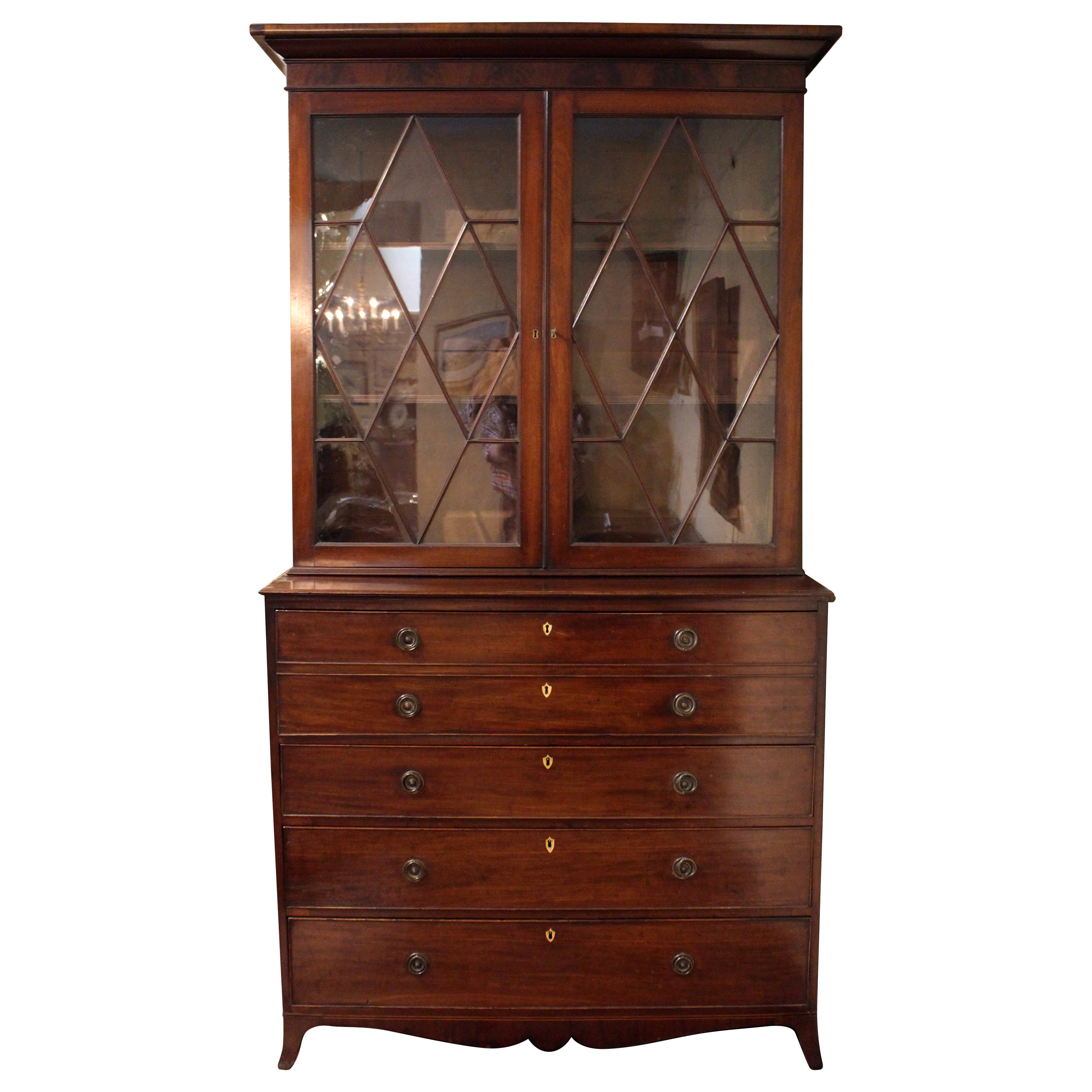 Circa 1780-1800 Georgian Secretaire Bookcase