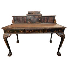 Piano d'ufficio a cineserie Queen Anne del XIX secolo