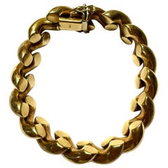 Vintage Italian San Marco (Macaroni) Bracelet in Thick 14K Yellow 44.8 grams