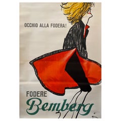 Poster originale d'epoca a doppio foglio, 'Occhio Alla Fodera!' di Rene Gruau