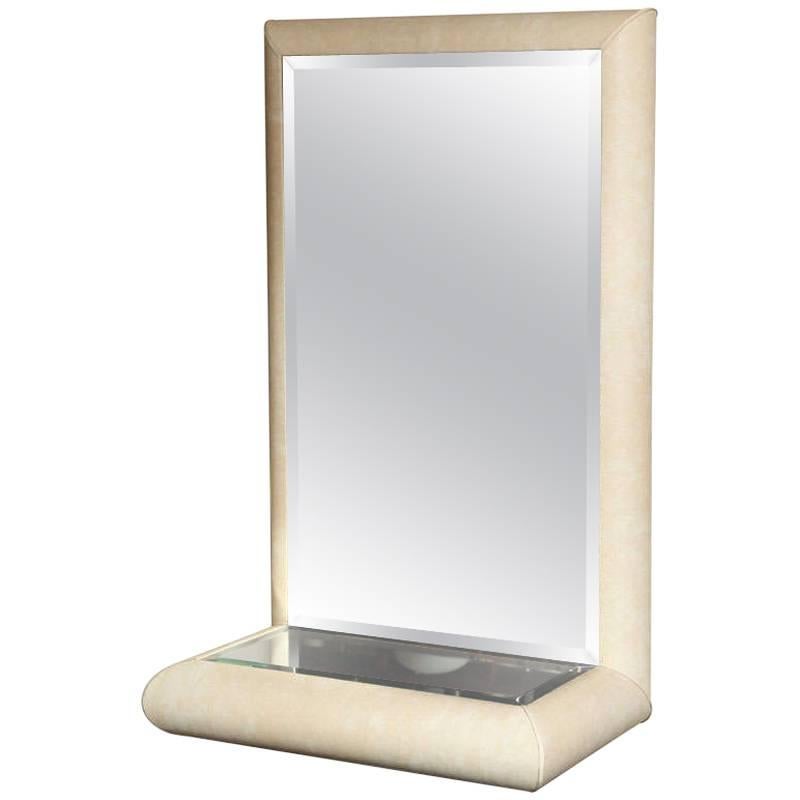 Springer Style Mirror Console in Faux Lizard