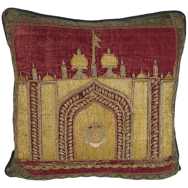 Ottoman Era Embroidered Pillow by Mary Jane McCarty For Sale at 1stdibs