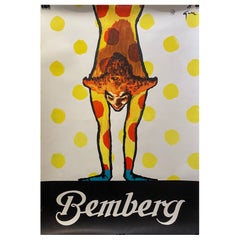C.Rene Gruau Poster pubblicitario originale d'epoca, 'Bemberg', 1970 ca.