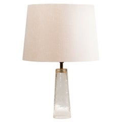 Mid-Century Modern Crackle Glass & Brass Table Lamp by Stockmann, Finland, 1960s